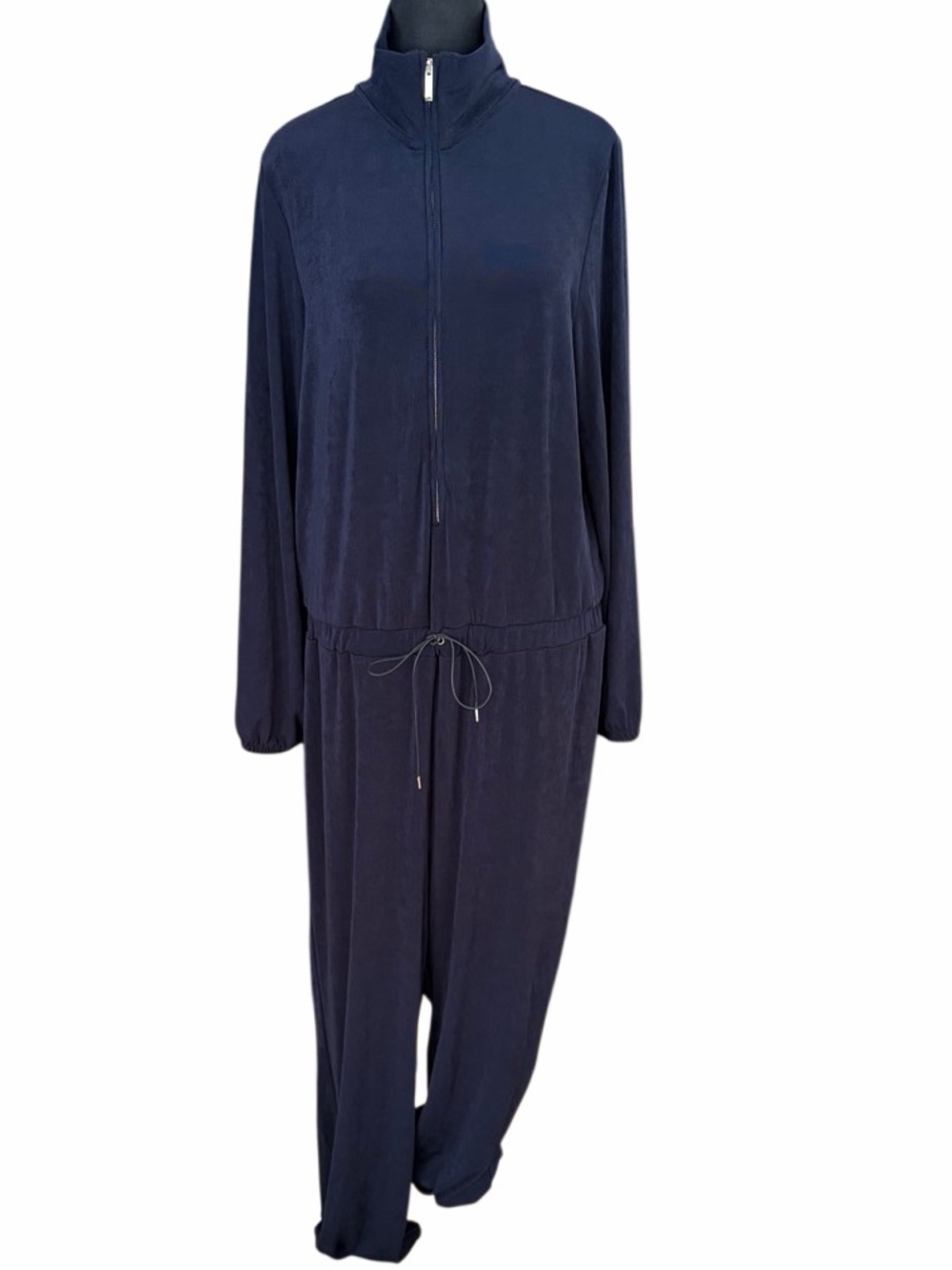 Chico’s Travelers Front Zip Jogger Suit, India Ink Sz 2/2x.